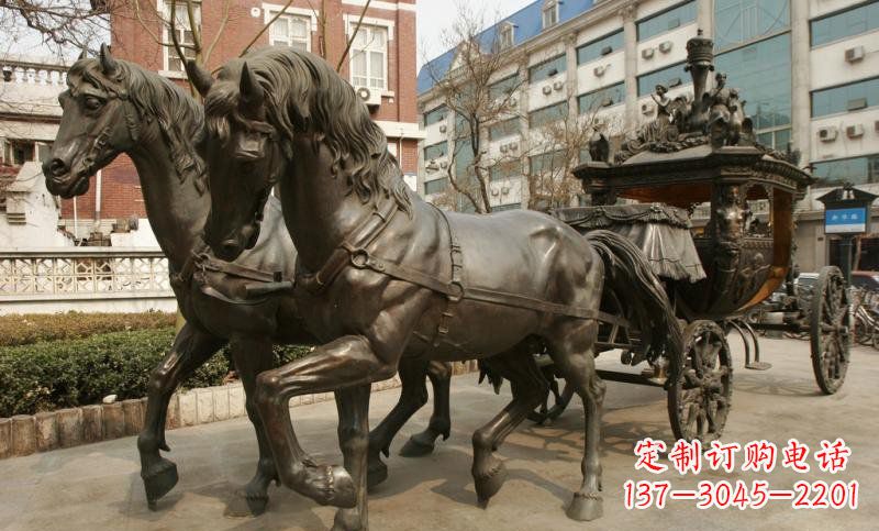 长沙小区欧式马车铜雕