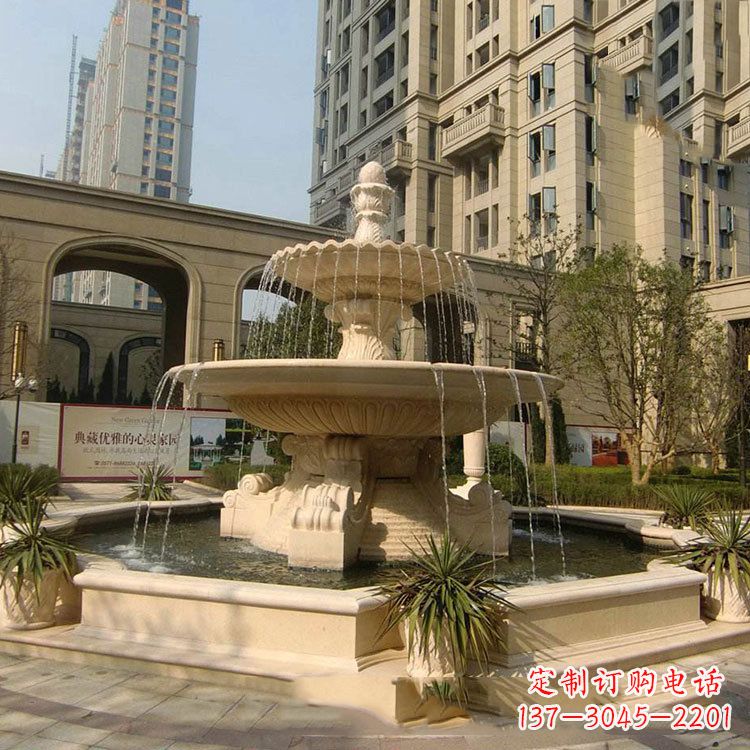 长沙小区庭院石雕欧式喷泉