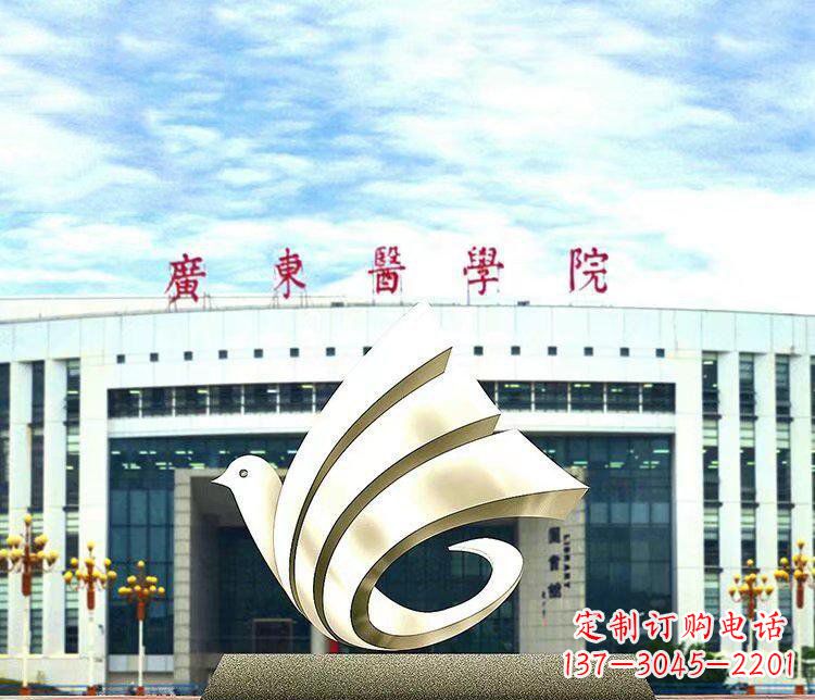 长沙校园不锈钢抽象和平鸽雕塑