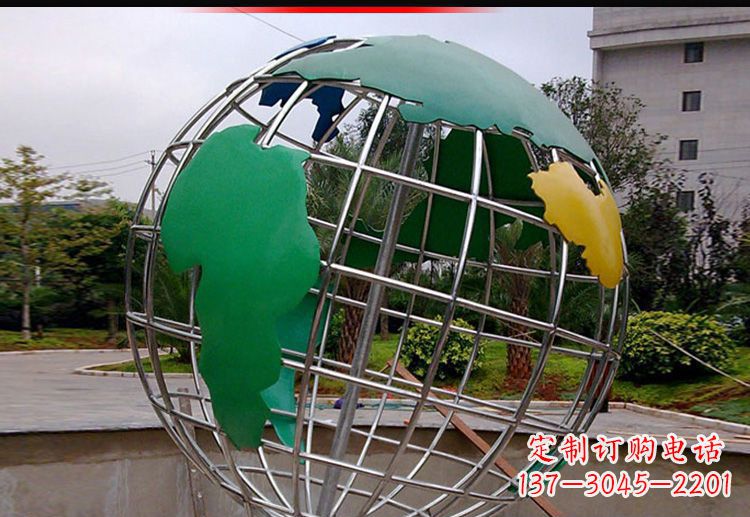 长沙校园不锈钢地球仪造型雕塑