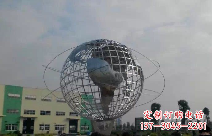 长沙校园不锈钢地球仪雕塑222