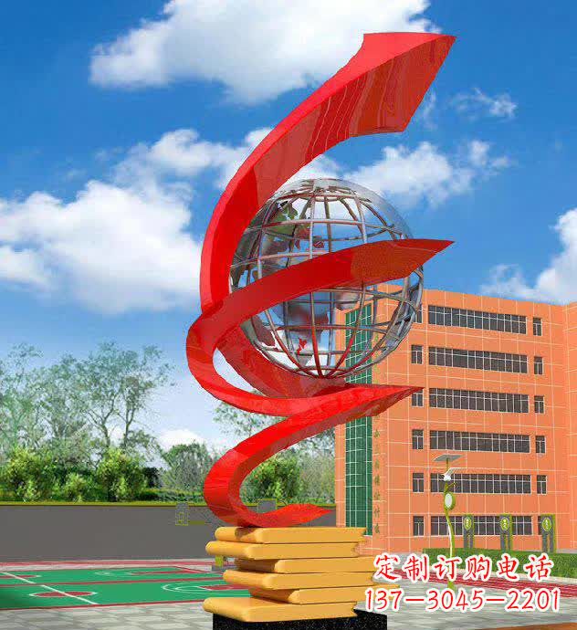 长沙校园不锈钢书籍标志雕塑
