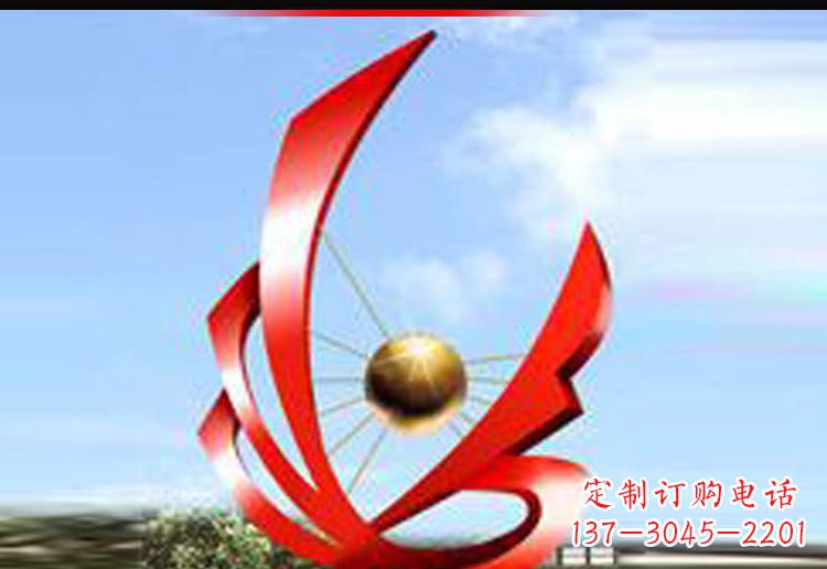 长沙校园不锈钢网球景观雕塑