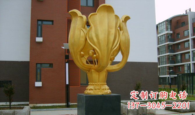 长沙校园不锈钢紫荆花雕塑
