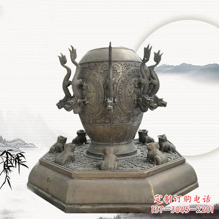 长沙校园地动仪铜雕