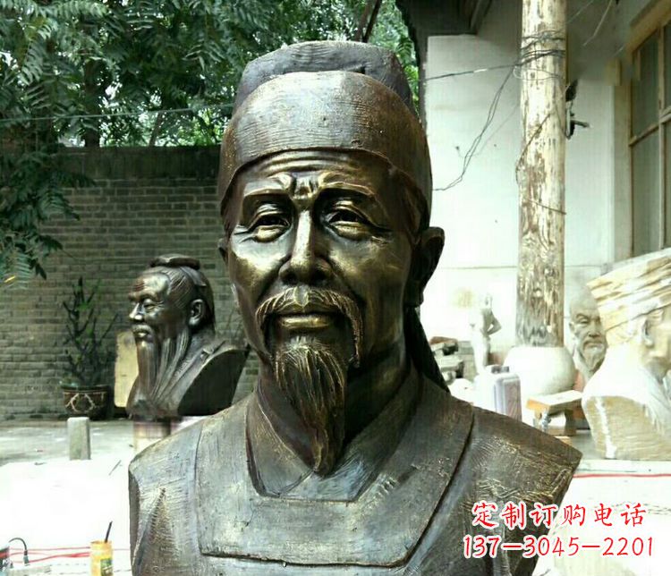 长沙校园杜甫胸像铜雕