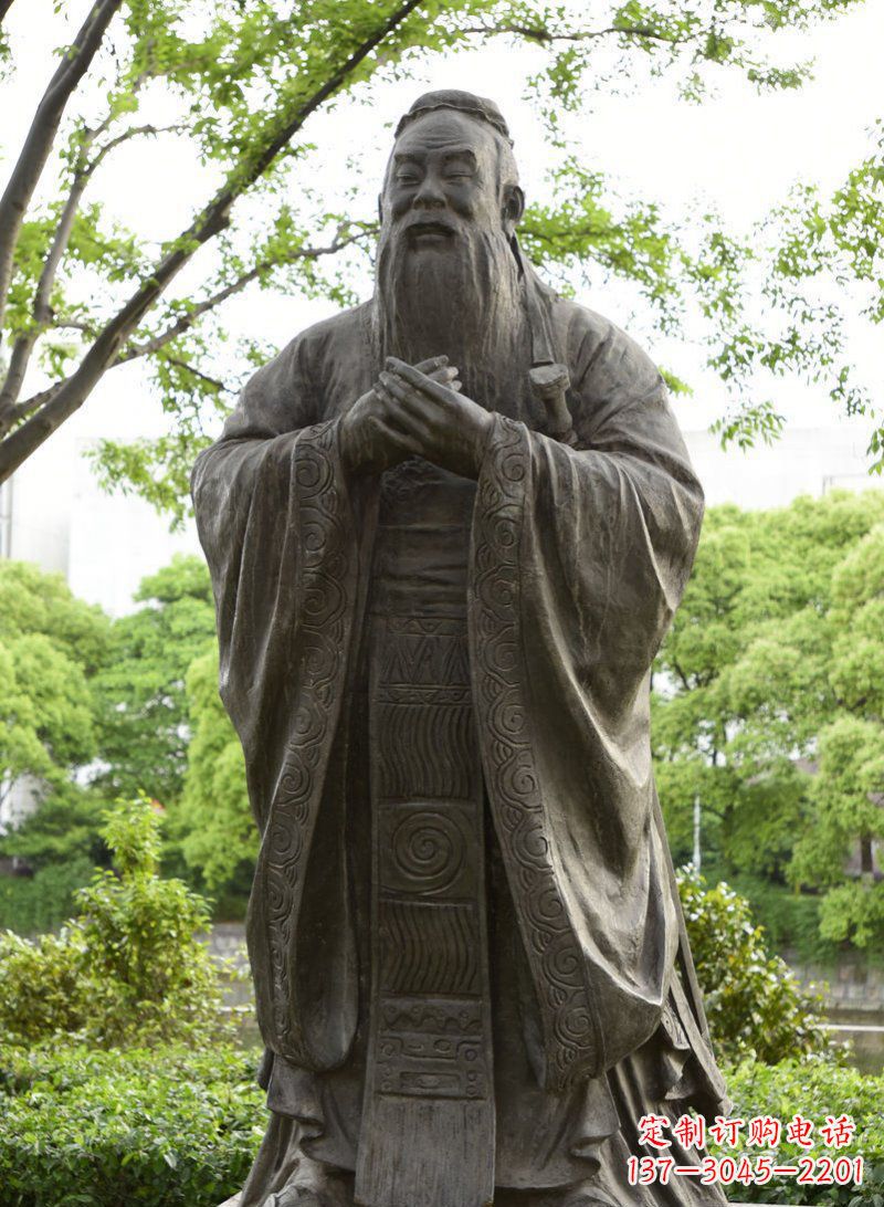 长沙校园孔子行教像铜雕 (2)