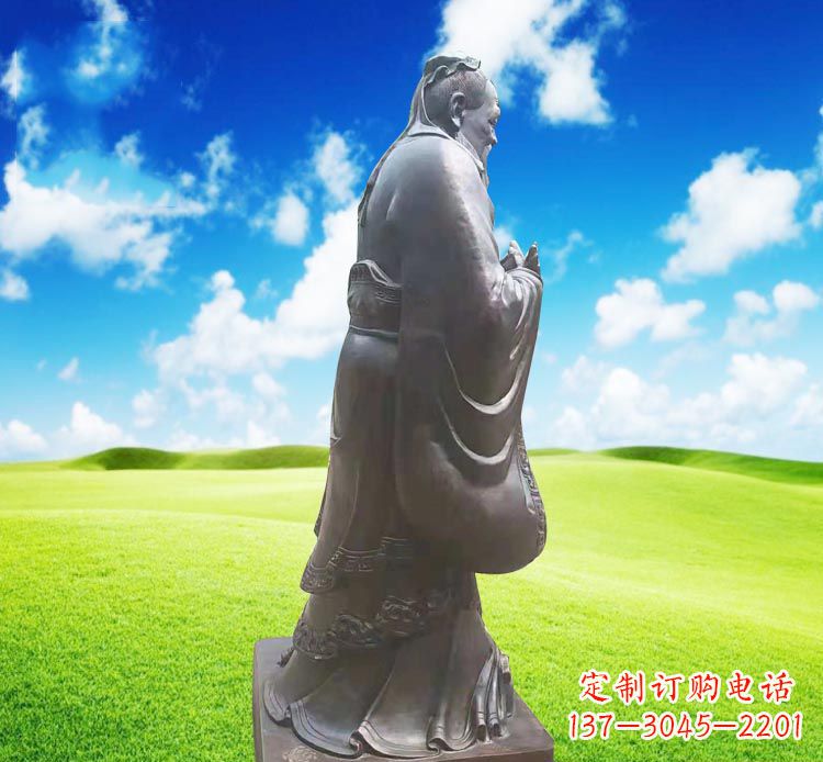 长沙校园名人孔子行教像铜雕 