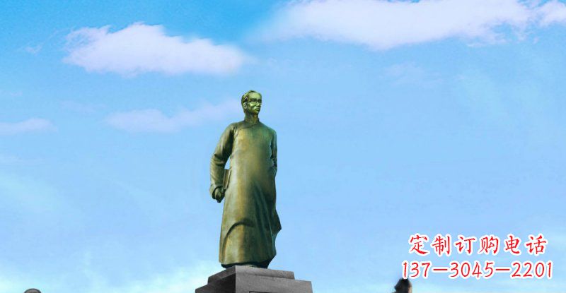长沙校园朱自清近代名人铜雕