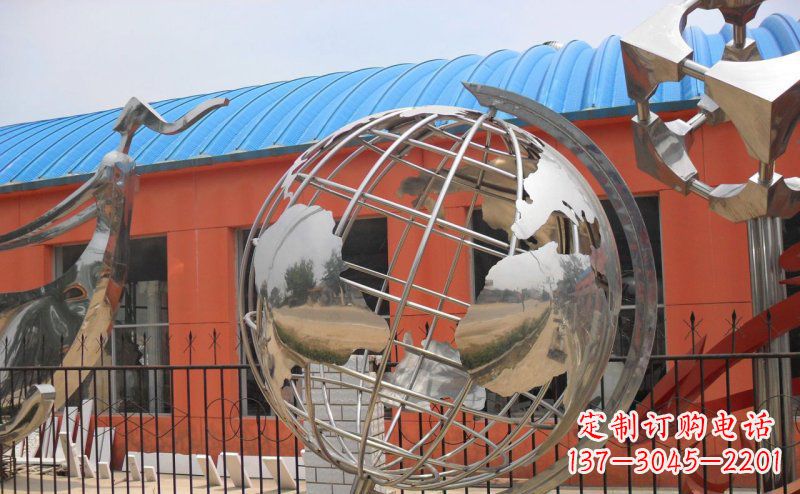 长沙学校不锈钢地球仪雕塑
