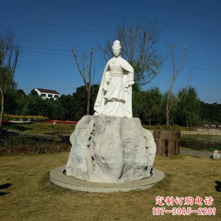 长沙虞姬石雕塑-公园历史名人楚汉时期美女雕像
