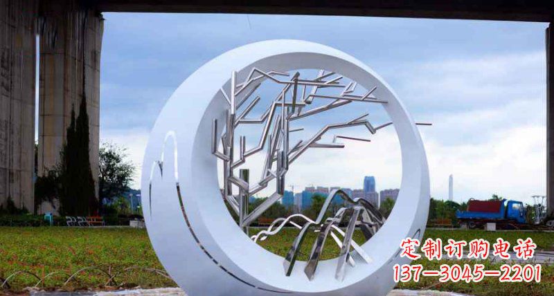 长沙园林不锈钢抽象树枝雕塑