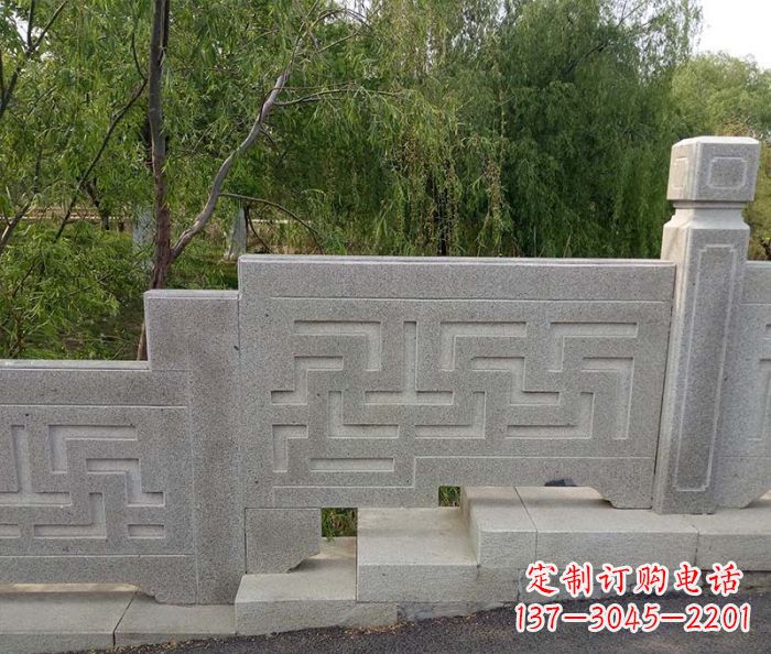 长沙园林景观大理石桥栏板石雕 (7)