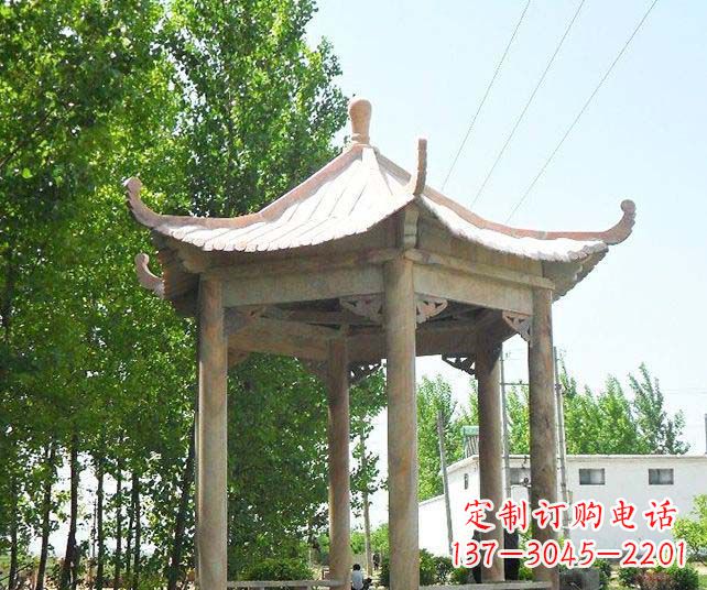 长沙园林景观单层石雕凉亭