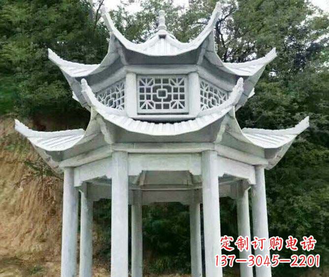 长沙园林景观多层凉亭石雕