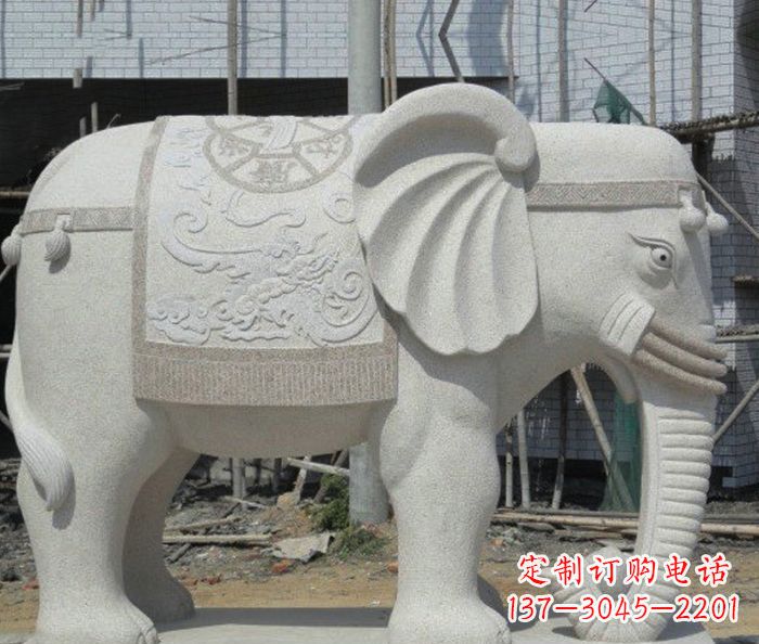 长沙园林景观驮宝大象石雕 (2)