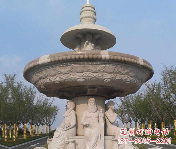 长沙园林景观西方人物喷泉石雕 (2)
