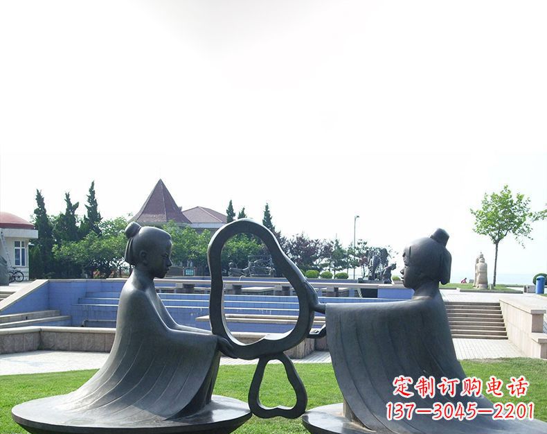 长沙园林铸铜孔融让梨雕塑
