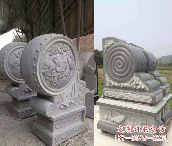 长沙招财抱鼓石大理石门墩