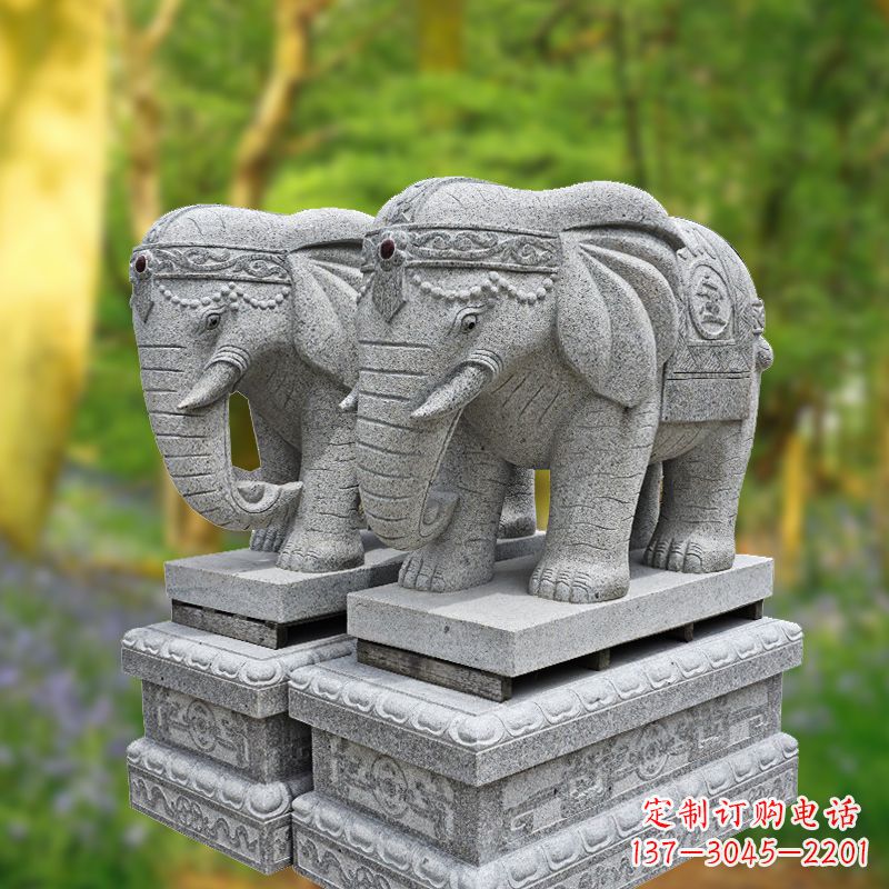 长沙招财纳福石雕大象