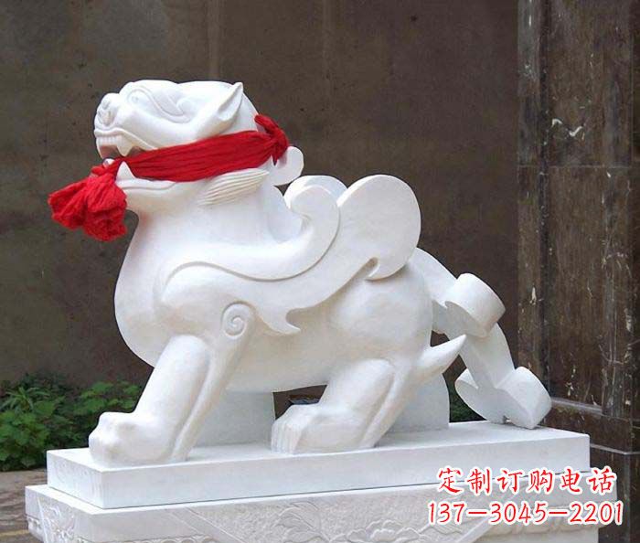 长沙招财神兽汉白玉貔貅石雕