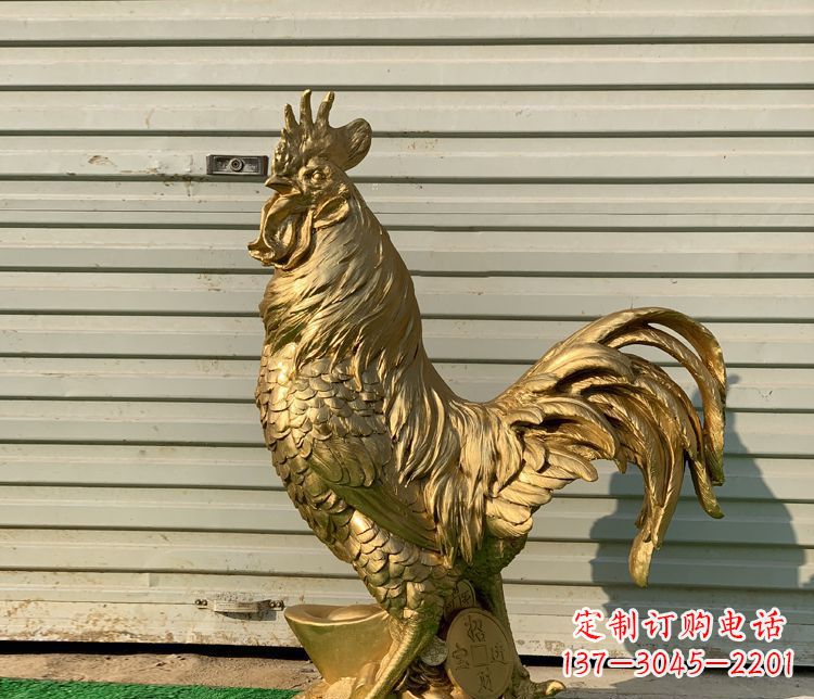 长沙招财元宝公鸡铜雕