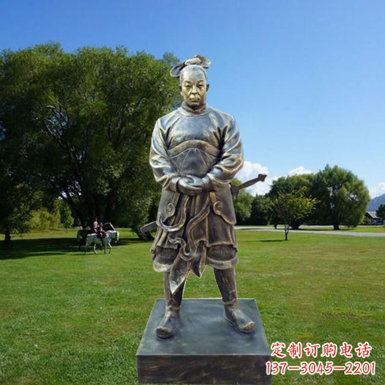 长沙中国汉初三杰之韩信仿铜雕像