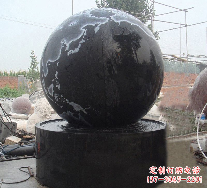 长沙中国黑风水球石雕