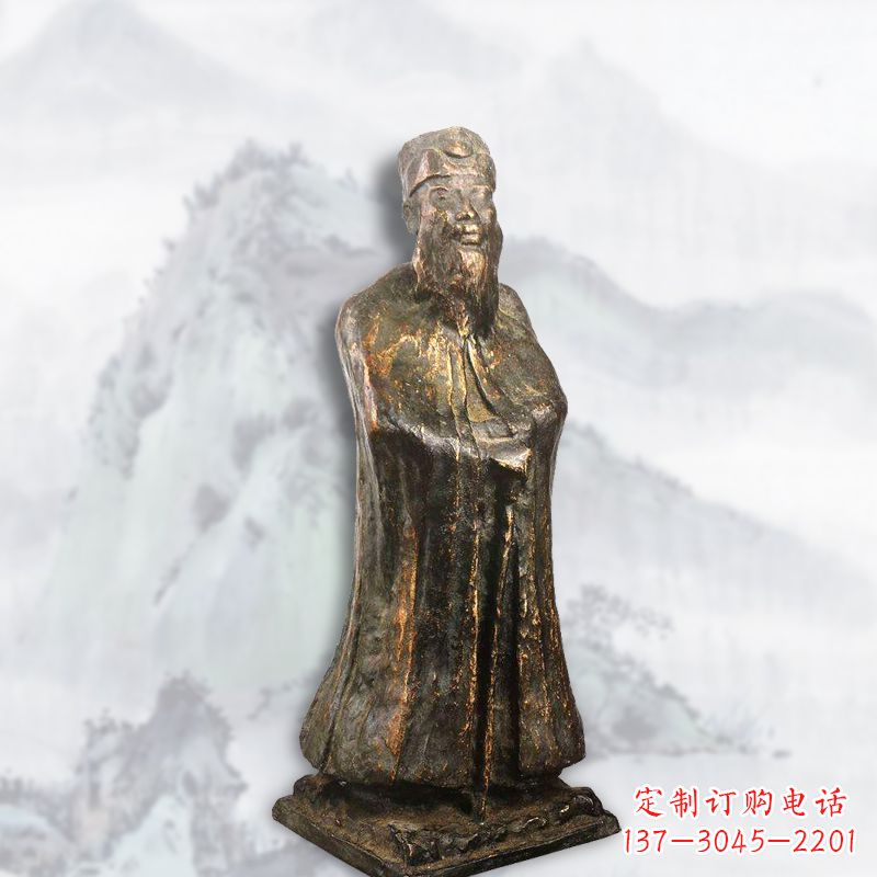 长沙中国近代著名画家张大千铸铜雕塑