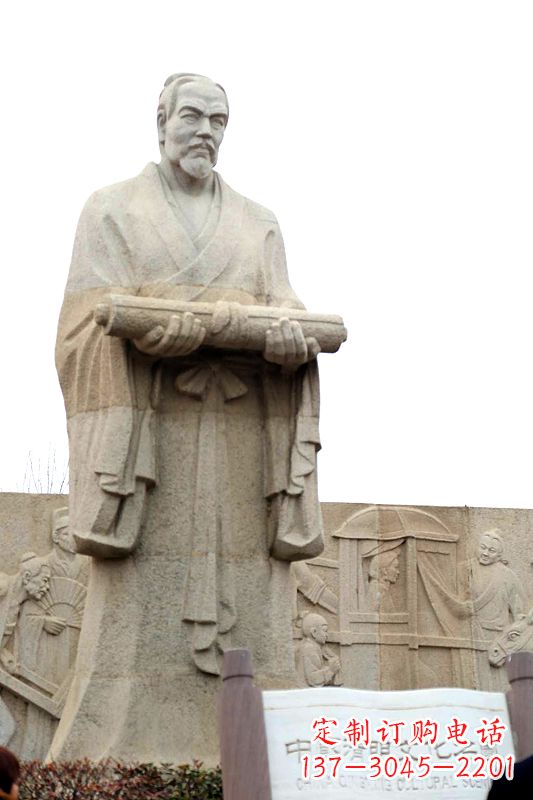 长沙中国历史名人北宋绘画大师清明上河图画家张择端汉白玉石雕像