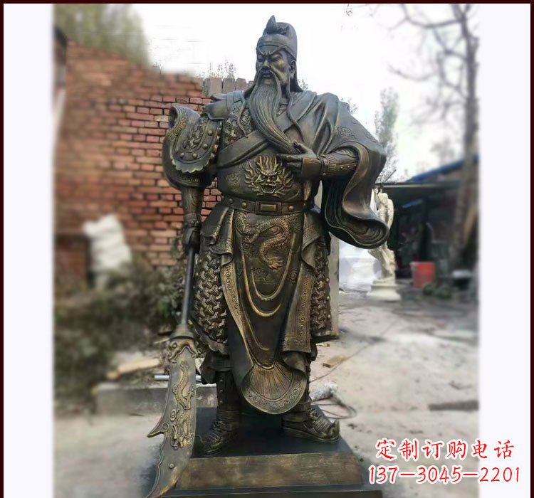 长沙铸铜立式关公雕塑