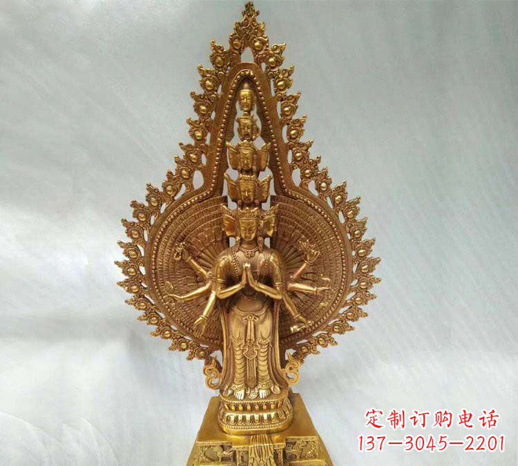长沙铸铜千手观音寺庙佛像