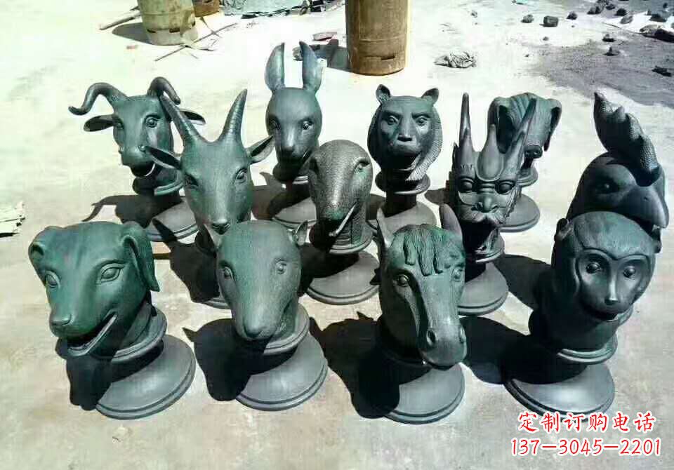 长沙铸铜十二生肖动物雕塑