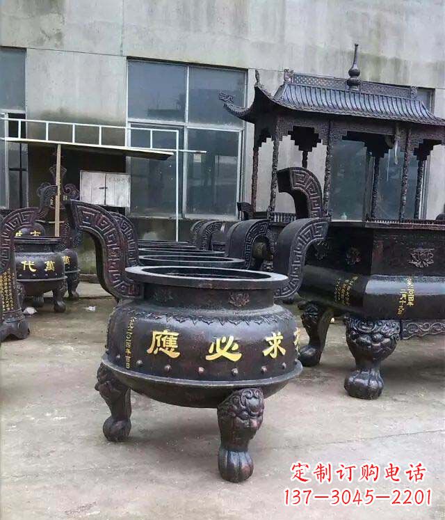 长沙铸铜寺庙香炉铜雕