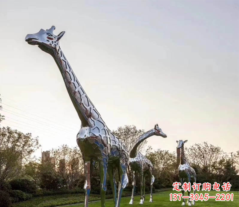 长沙不锈钢长颈鹿雕塑