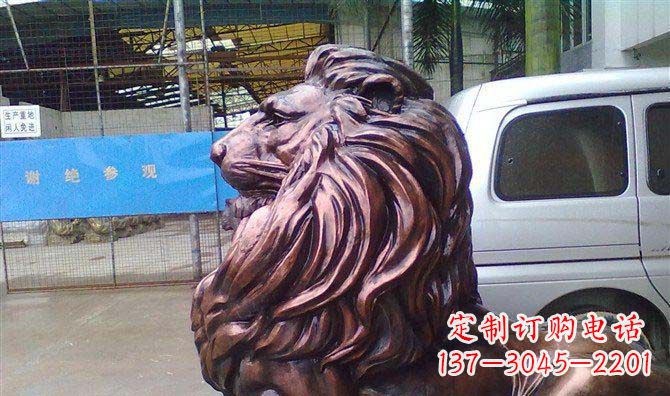 长沙紫铜西洋狮子铜雕 (2)