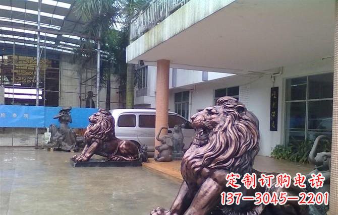 长沙紫铜西洋狮子铜雕