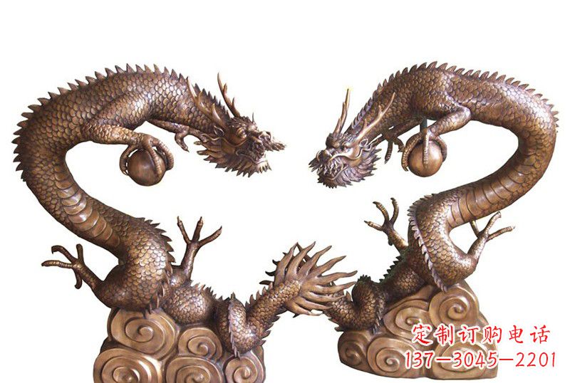 长沙紫铜铸双龙戏珠