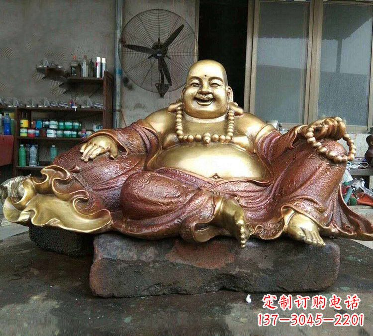 长沙宗教供奉坐式弥勒佛铜雕