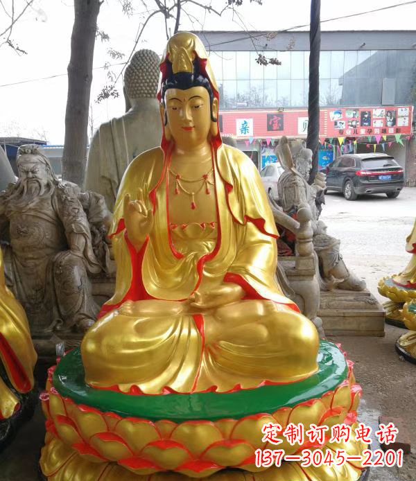 长沙宗教庙宇玻璃钢观音菩萨雕像