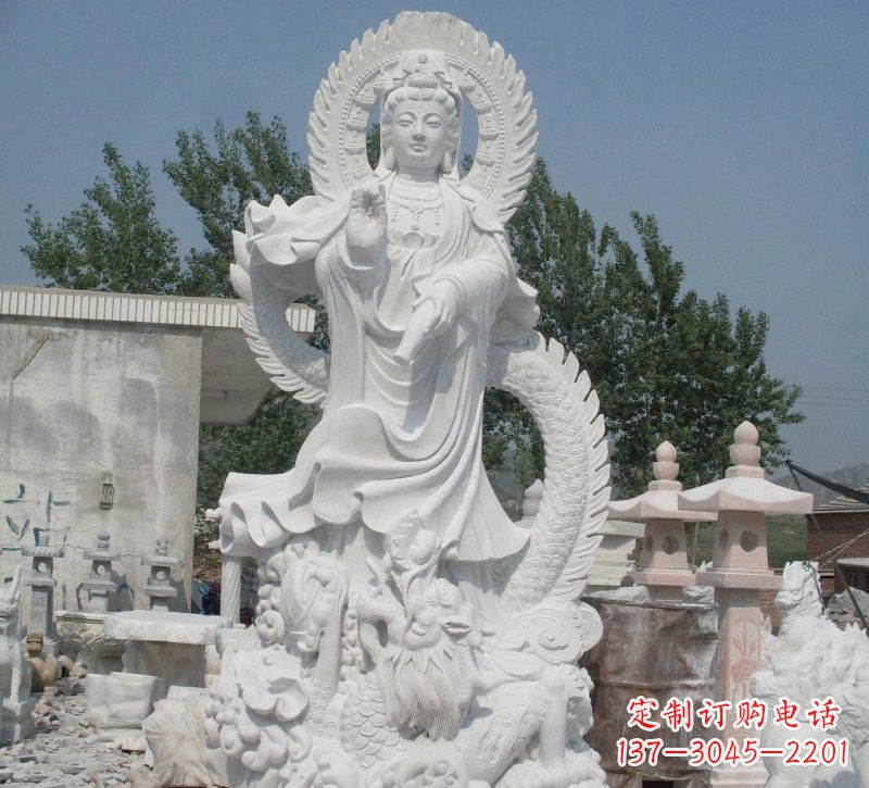 长沙宗教庙宇乘龙观音石雕
