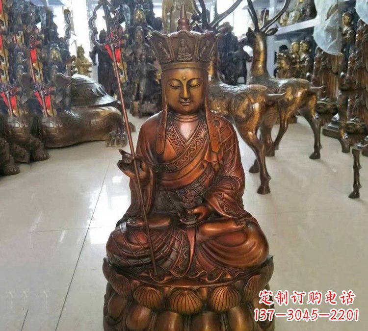 长沙坐式地藏菩萨铜雕