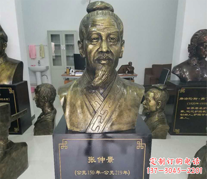 长沙张仲景半身像铜雕